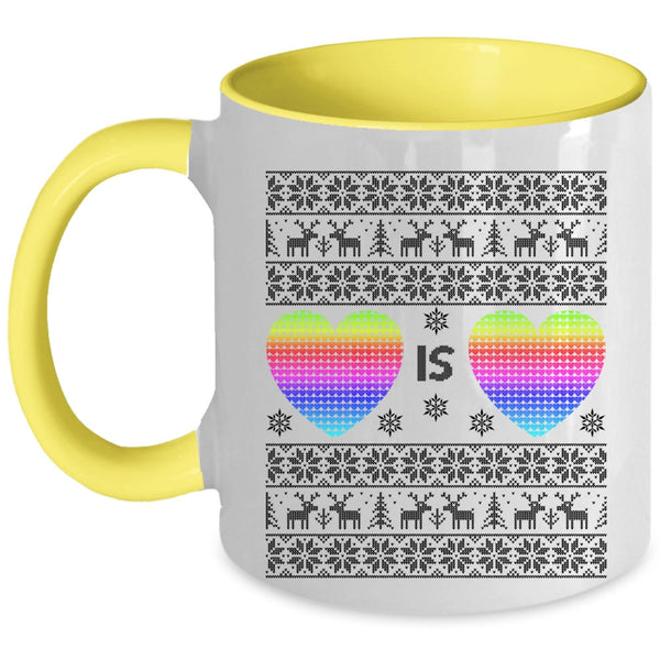 Christmas Gift For Couple Coffee Mug, Heart Is Heart Accent Mug