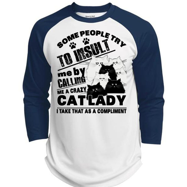 Calling Me A Crazy Cat Lady T Shirt, I Love My Cat T Shirt, Awesome T-Shirts  (Polyester Game Baseball Jersey)