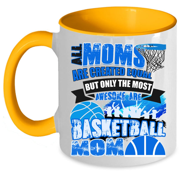 Awesome Mom Coffee Mug, Only The Most Awesome Are Basketball Mom Accent Mug