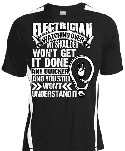 A black t-shirt with the shopify logo