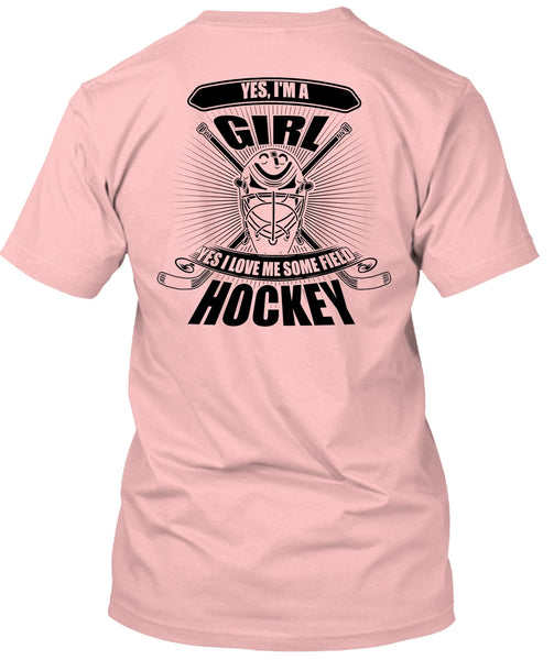 I'm A Girl T Shirt, I Love Hockey T Shirt