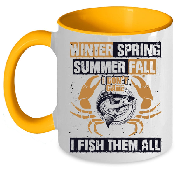 I Fish Them All Coffee Mug, Winter Spring Summer Fall Accent Mug