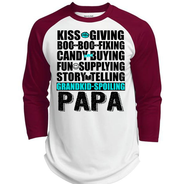 Grandkid-Spoiling Papa T Shirt, I Love Papa T Shirt, Awesome T-Shirts  (Polyester Game Baseball Jersey)