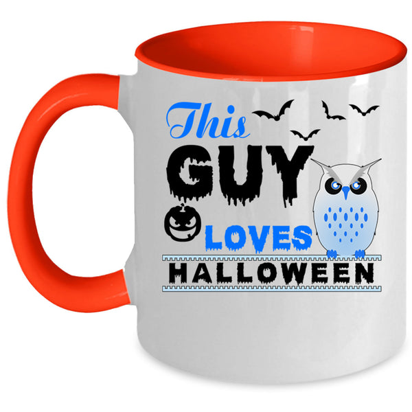 Gift For My Son Coffee Mug, This Guy Loves Halloween Accent Mug