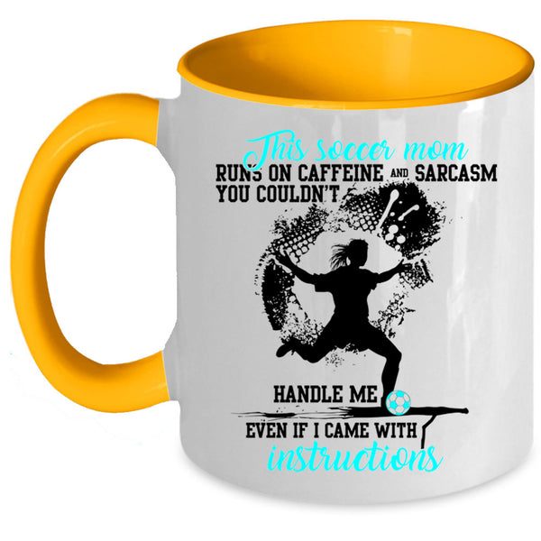 Funny Gift For Mom Coffee Mug, Cute Soccer Mom Accent Mug