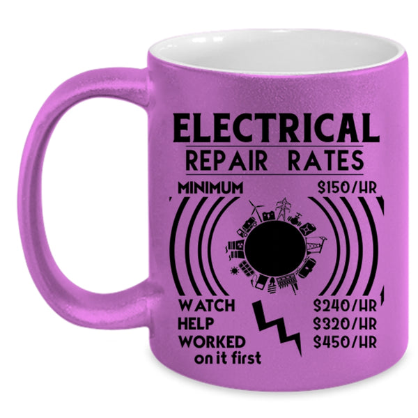Best Gift For Electricians Coffee Mug, Electrical Repair Rates Accent Mug