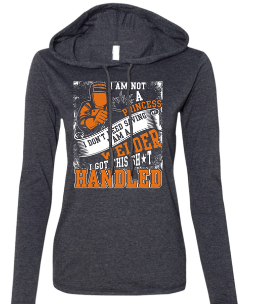 I Am A Welder T Shirt, I Love Welder T Shirt (Anvil Ladies Ringspun Hooded)