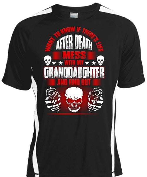 A black t-shirt with the shopify logo