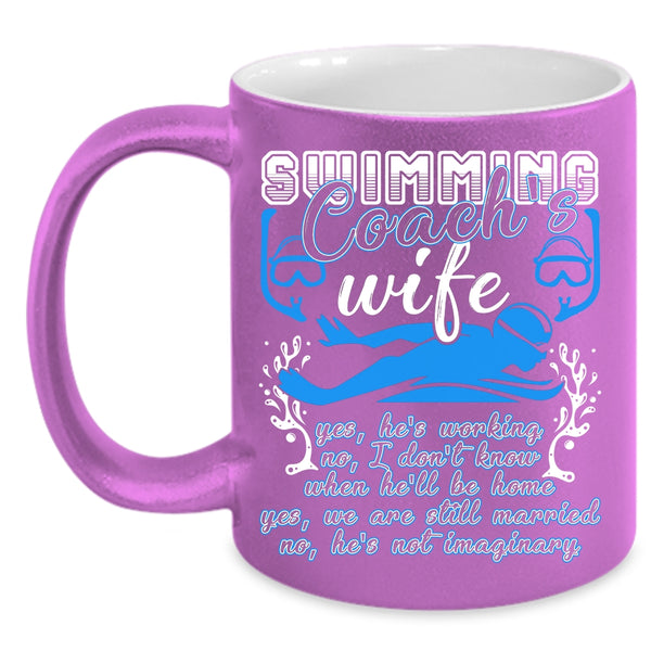 Swimming Coach's Wife Coffee Mug, Cool Just Married Coffee Cup