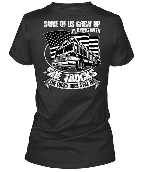 Playing With Fire Trucks T Shirt, I Love Firefighter T Shirt
