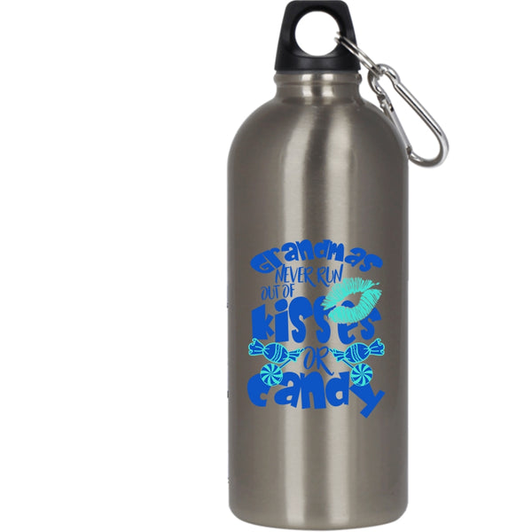 Grandmas Never Run Out Of Kisses Or Candy 20 oz Stainless Steel Bottle,Cute Grandmas Outdoor Sports Water Bottle