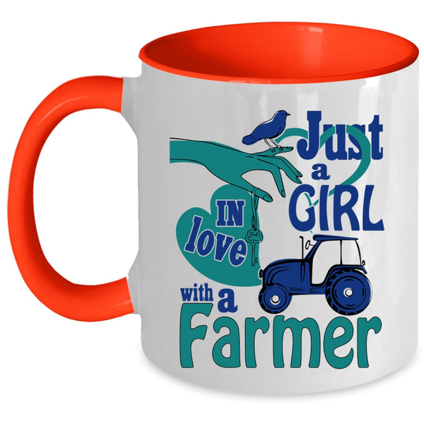 Cute Girls Coffee Mug, Just A Girl In Love With A Farmer Accent Mug