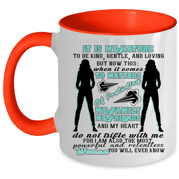Cool Woman Coffee Mug, My Family My Friends And My Heart Accent Mug