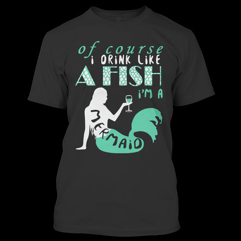 A black t-shirt with the shopify logo