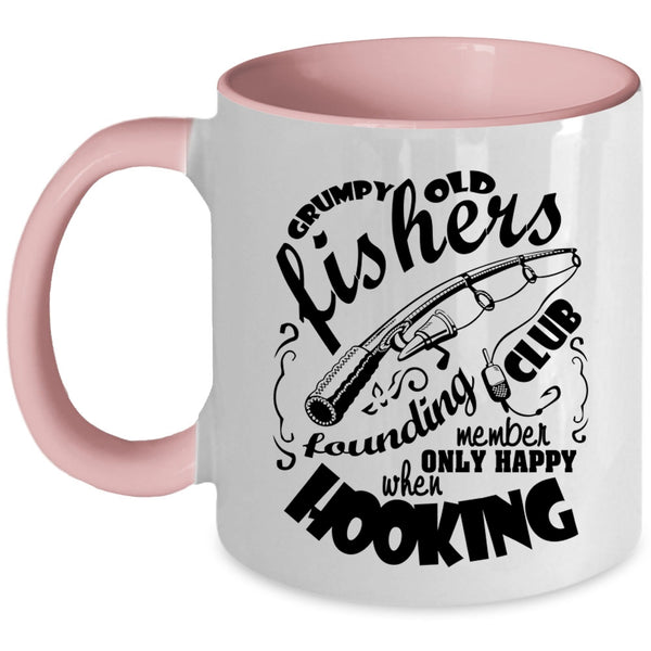 Funny Fishing Coffee Mug, Grumpy Old Fishers Founding Club Accent Mug
