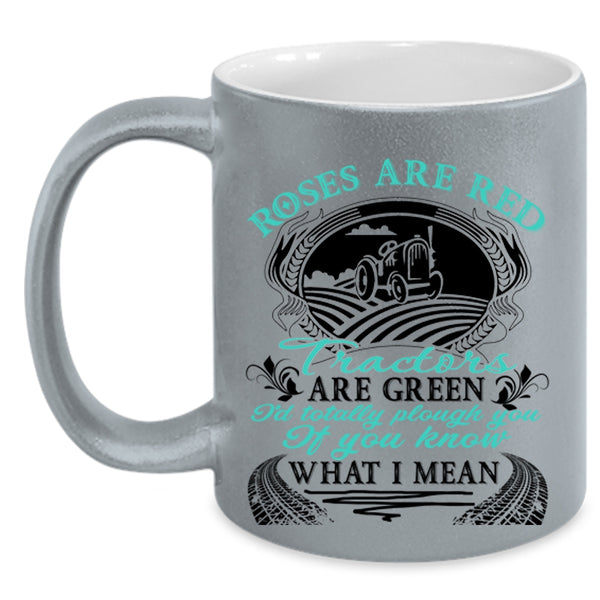 Tractors Are Green Coffee Mug, Roses Are Red Accent Mug