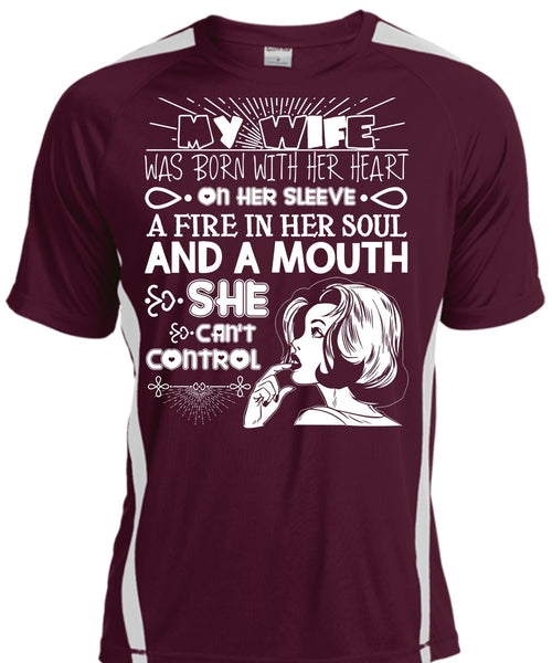 My Wife Was Born With Her Heart T Shirt, Fire In Her Soul T Shirt, Cool Shirt