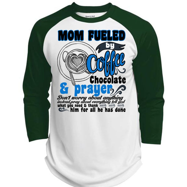 Mom Fueled By Coffee Chocolate T Shirt, I Love Coffee T Shirt, Awesome T-Shirts  (Polyester Game Baseball Jersey)