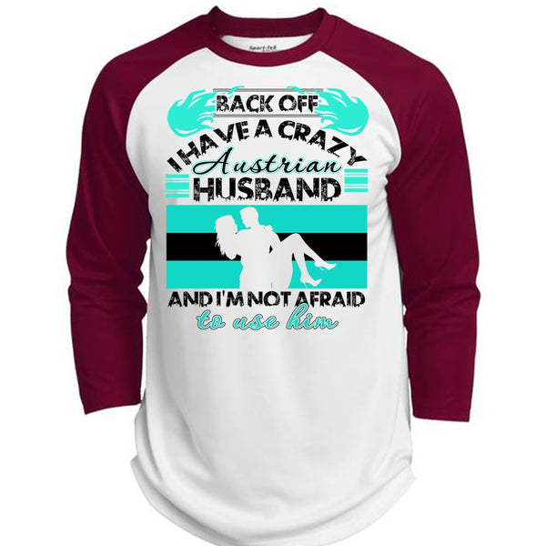 I Have A Crazy Austrian Husband T Shirt, I Love Wife T Shirt, Awesome T-Shirts  (Polyester Game Baseball Jersey)