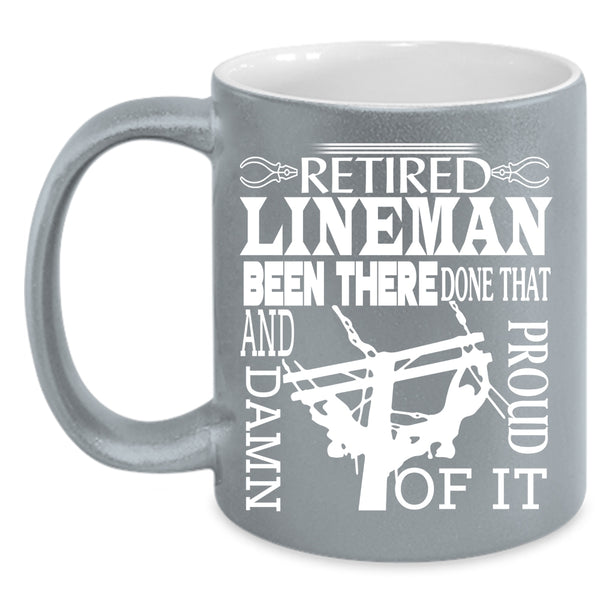 Retired Lineman Coffee Mug, Awesome Retirement Coffee Cup