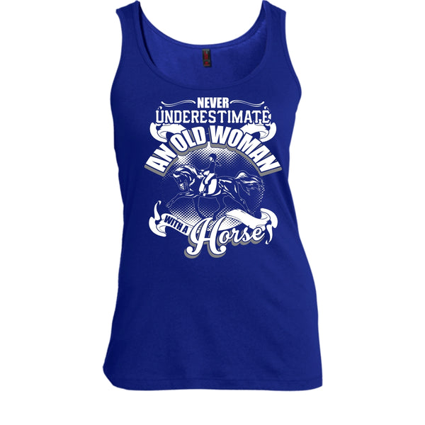 Never Underestimate T Shirt, An Old Man With A Horse Tank Top
