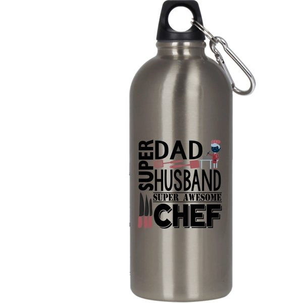 Dad And Husband 20 oz Stainless Steel Bottle,Awesome Chef Outdoor Sports Water Bottle