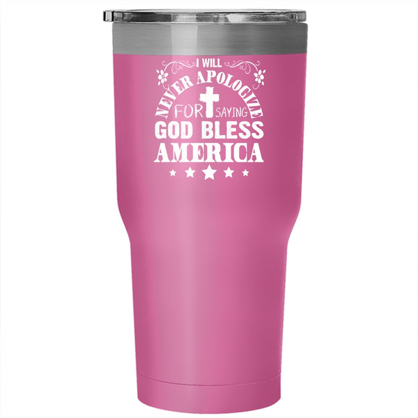 God Bless America Tumbler 30 oz Stainless Steel, Cool Gift For American Travel Mug