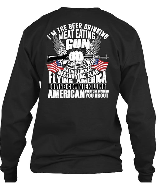 Meat Eating Gun T Shirt, Flying America T Shirt