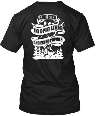 A black t-shirt with the shopify logo