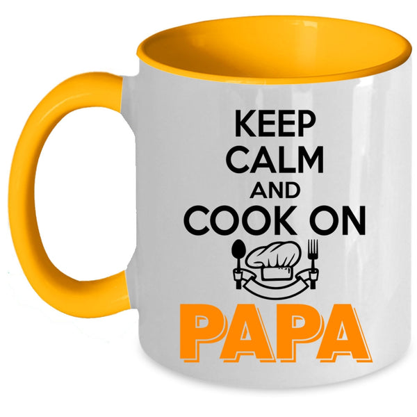 Papa Coffee Mug, Keep Calm And Cook On Accent Mug