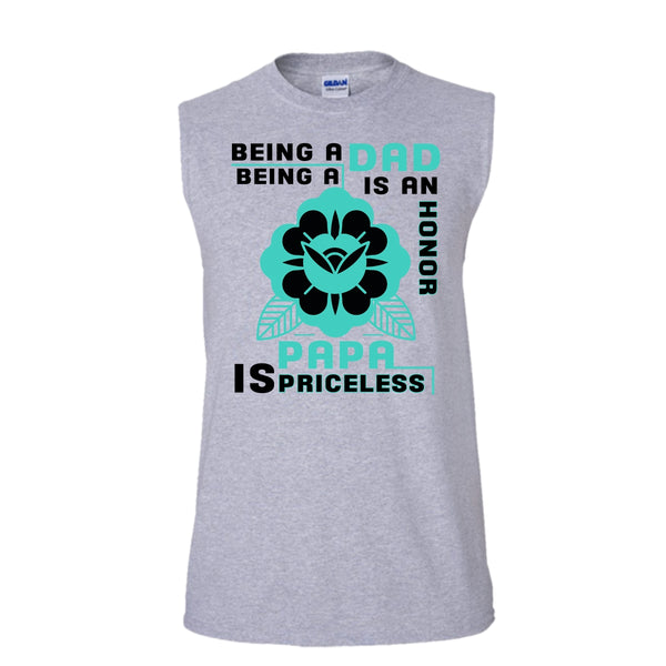Being A Dad Is An Honor T Shirt, Coolest Papa T Shirt, Awesome t-shirts (Men's Cotton Sleeveless)