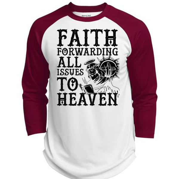 Faith Forwarding All Issues To Heaven T Shirt, I Love Jesus T Shirt, Awesome T-Shirts  (Polyester Game Baseball Jersey)