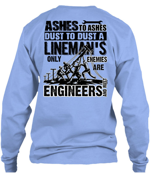 Lineman's Only Enemies T Shirt, I Love Lineman T Shirt