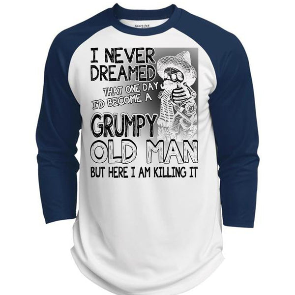 I'd Become A Grumpy Old Man T Shirt, I Love Man T Shirt, Awesome T-Shirts  (Polyester Game Baseball Jersey)