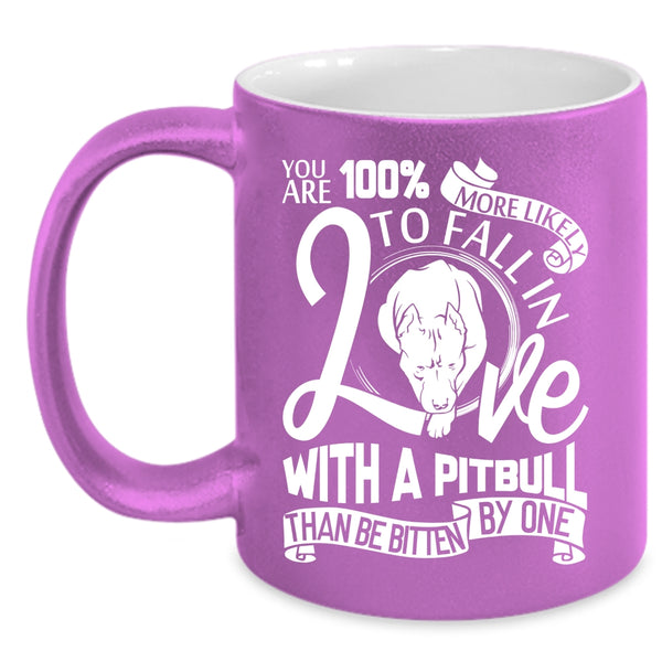 Fall In Love With A Pitbull Coffee Mug, Cute Pitbull Owner Coffee Cup