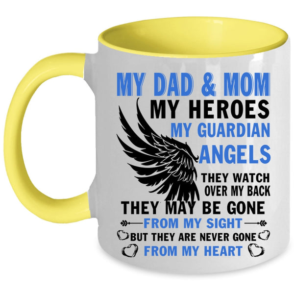 They Are Never Gone From My Heart Coffee Mug, Dad And Mom Accent Mug