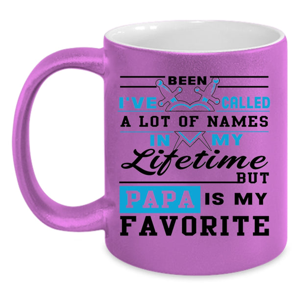 Cool Gift For Dad Coffee Mug, Papa Is My Favorite Name Accent Mug