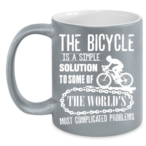 The Bicycle Is A simple Solution Coffee Mug, Outdoor Coffee Cup