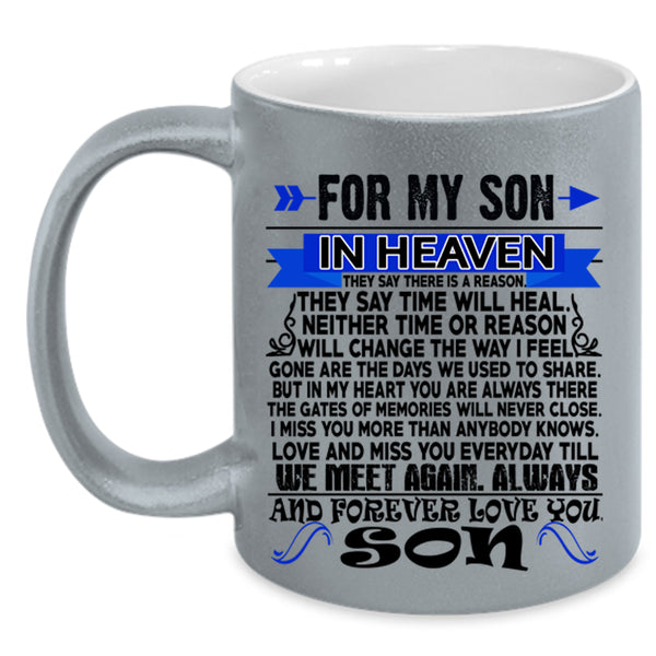 Forever I Love My Son Coffee Mug, For My Son In Heaven Accent Mug