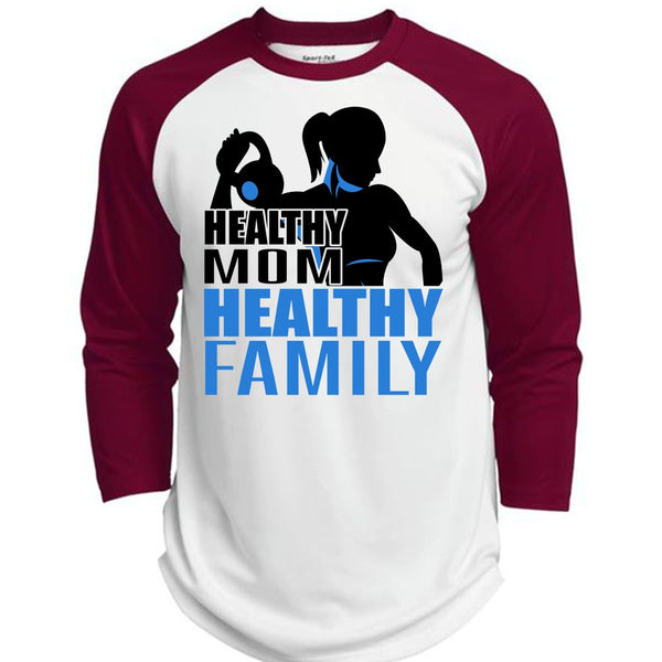 Healthy Mom Healthy Family T Shirt, I Love Gym T Shirt, Awesome T-Shirts  (Polyester Game Baseball Jersey)