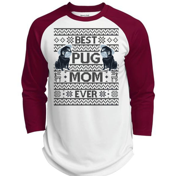 Best Pug Mom Ever T Shirt, I Love My Dog T Shirt, Awesome T-Shirts  (Polyester Game Baseball Jersey)
