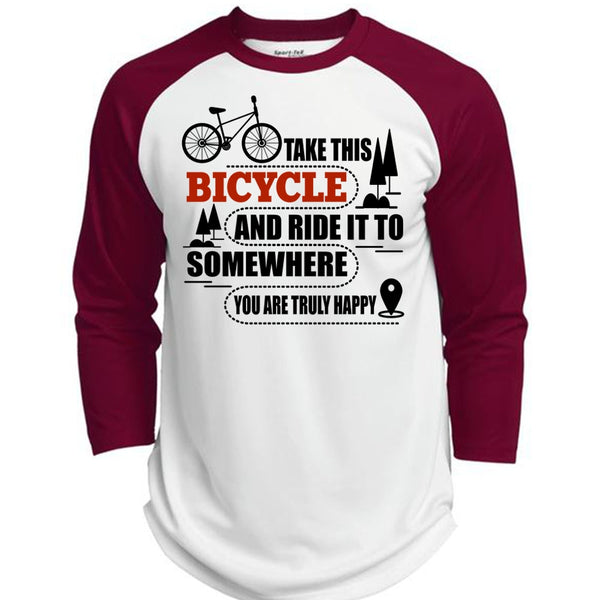 Take This Bicycle T Shirt, I Love Biking T Shirt, Awesome T-Shirts  (Polyester Game Baseball Jersey)