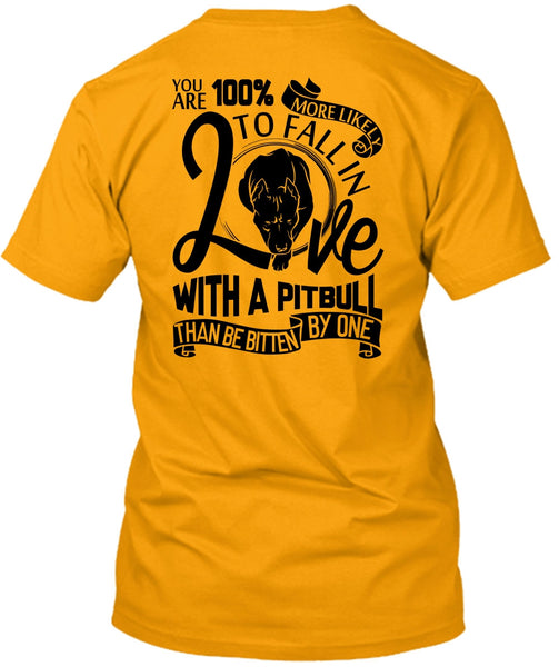 Fall In Love With A Pit Bull T Shirt, I Love Dog T Shirt