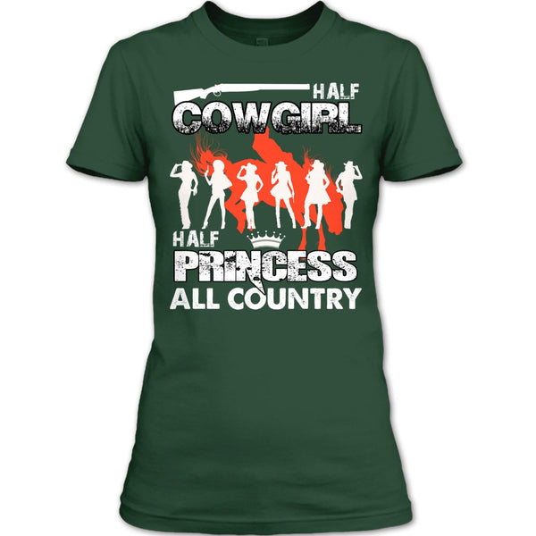 Half Cowgirl T Shirt, Half Princess T Shirt