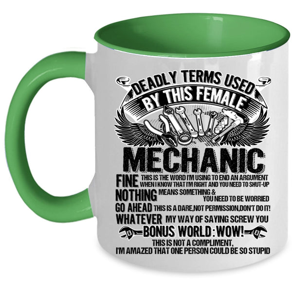 Cute Gift For Female Mechanic Coffee Mug, Female Mechanics Accent Mug