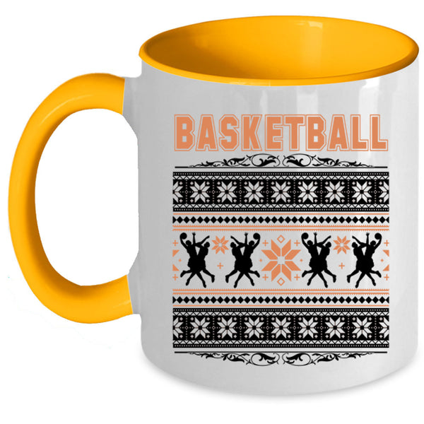 Ugly Christmas Coffee Mug, Basketball Accent Mug