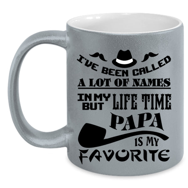 Funny Gift For Papa Coffee Mug, Papa Is My Favorite Name Accent Mug