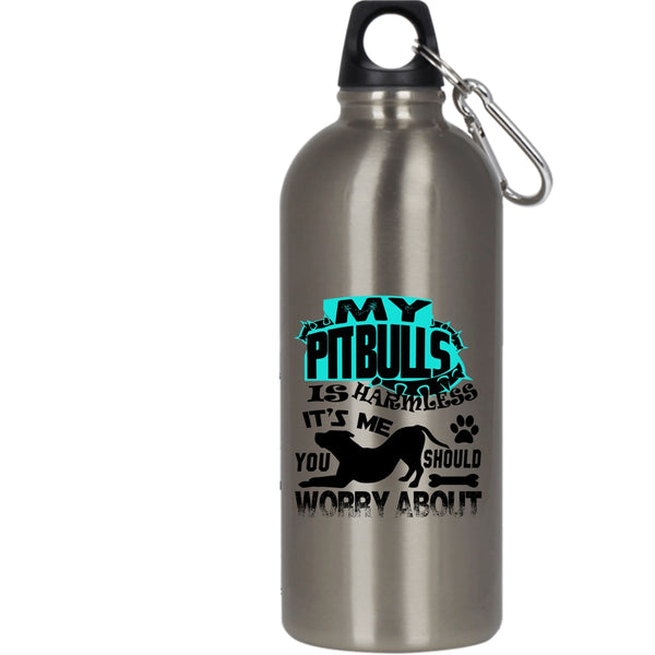 My Pitbulls Is Harmless 20 oz Stainless Steel Bottle,Gift For Dog Lovers Outdoor Sports Water Bottle