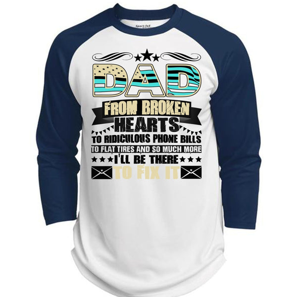 Dad From Broken Hearts T Shirt, I Love Dad T Shirt, Awesome T-Shirts  (Polyester Game Baseball Jersey)