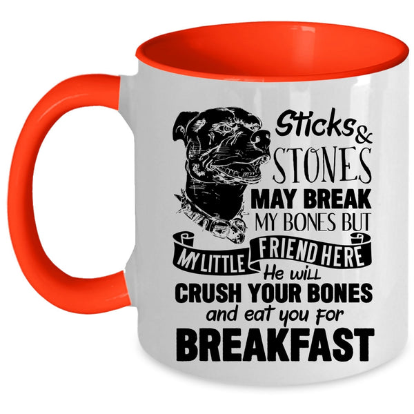 Funny Pitbulls Coffee Mug, My Little Friend Accent Mug